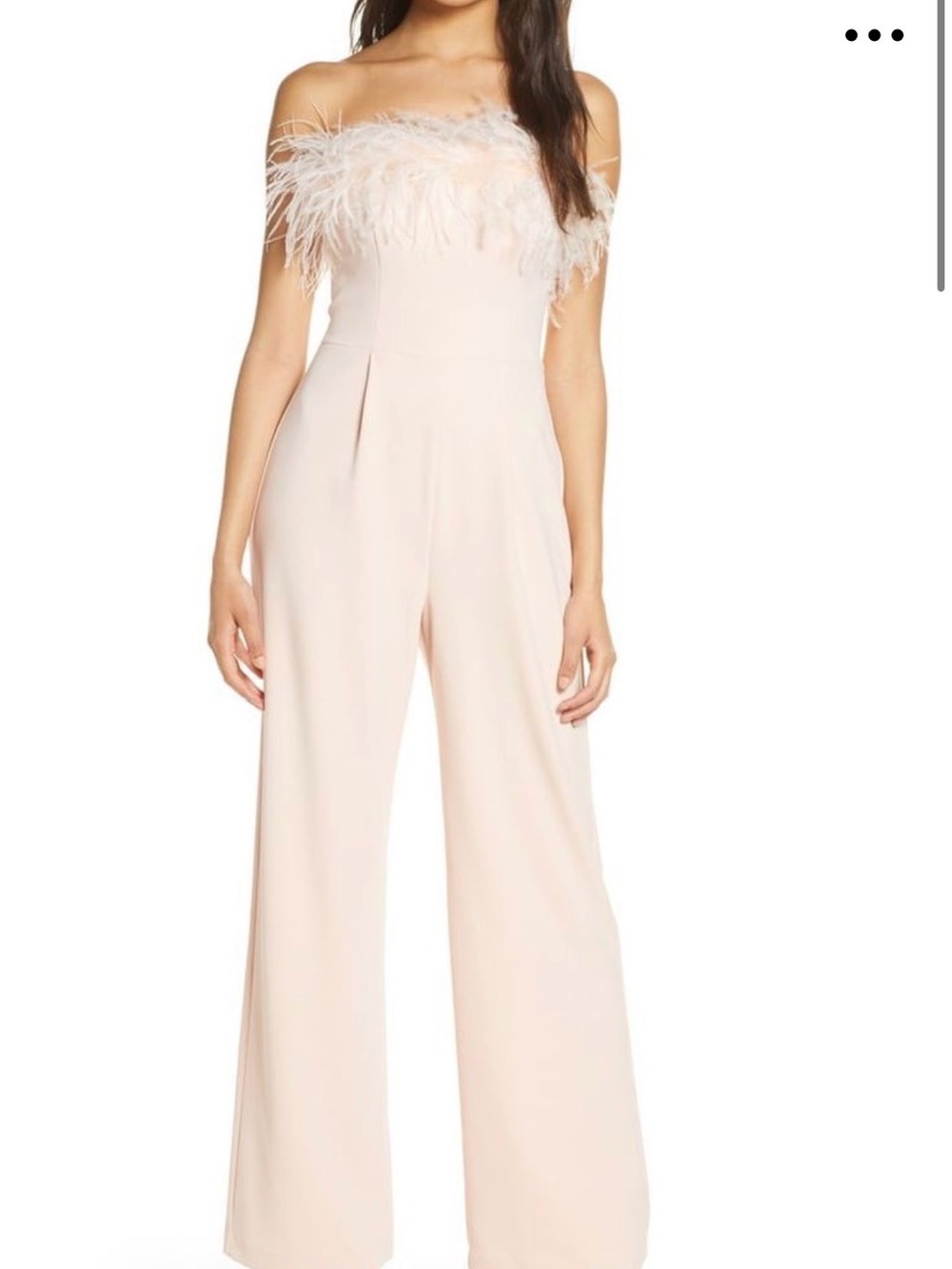 Eliza J Pink Feather Jumpsuit